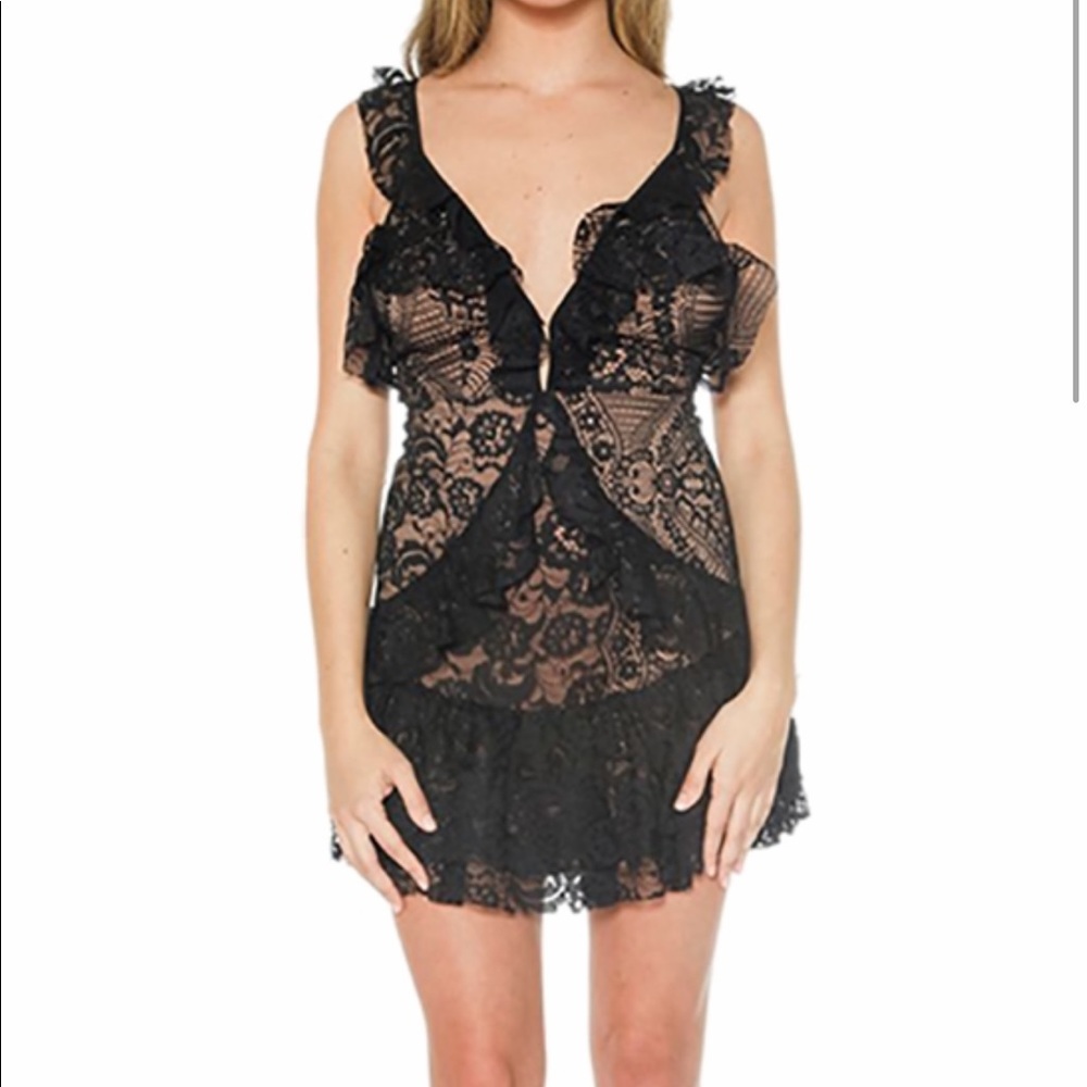 For Love and Lemons Tati Lace Ruffle dress